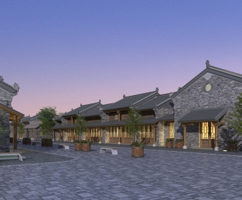 Chinese Style Building Appearance-ID:889158141