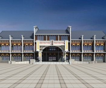 Chinese Style Building Appearance-ID:866048672