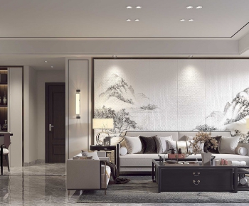 New Chinese Style A Living Room-ID:168883795