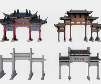 New Chinese Style Building Component-ID:384435637