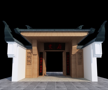 New Chinese Style Facade Element-ID:267333834
