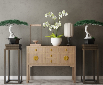 New Chinese Style Side Cabinet/Entrance Cabinet-ID:851209875