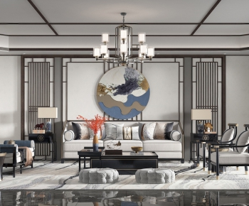 New Chinese Style A Living Room-ID:821232118