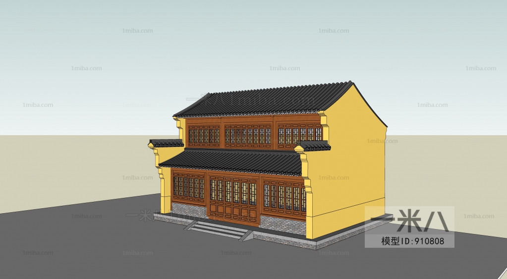 中式中国古建徽派建筑小楼房