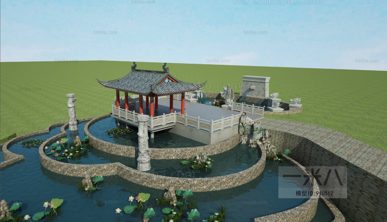 New Chinese Style Ancient Architectural Buildings