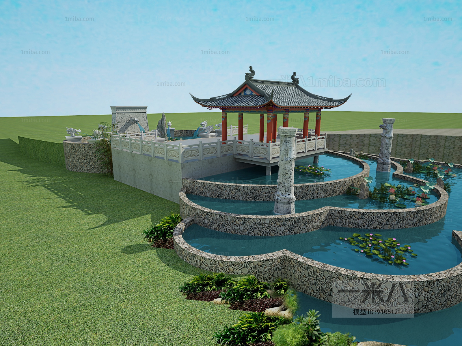 New Chinese Style Ancient Architectural Buildings