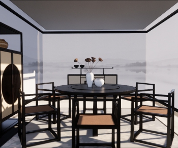 New Chinese Style Dining Table And Chairs-ID:422926263