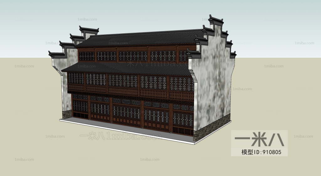 中式中国古建徽派建筑