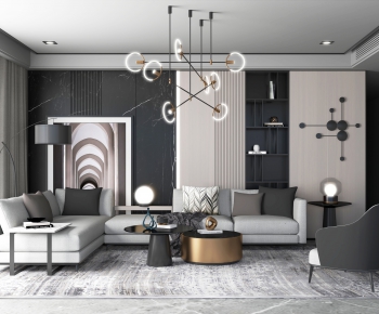 Modern A Living Room-ID:858341741