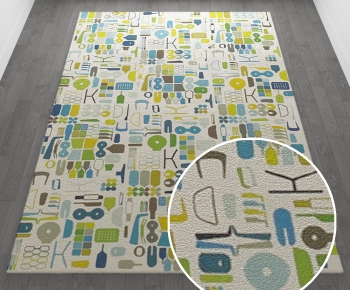 -现代风格方形地毯-ID:125659439