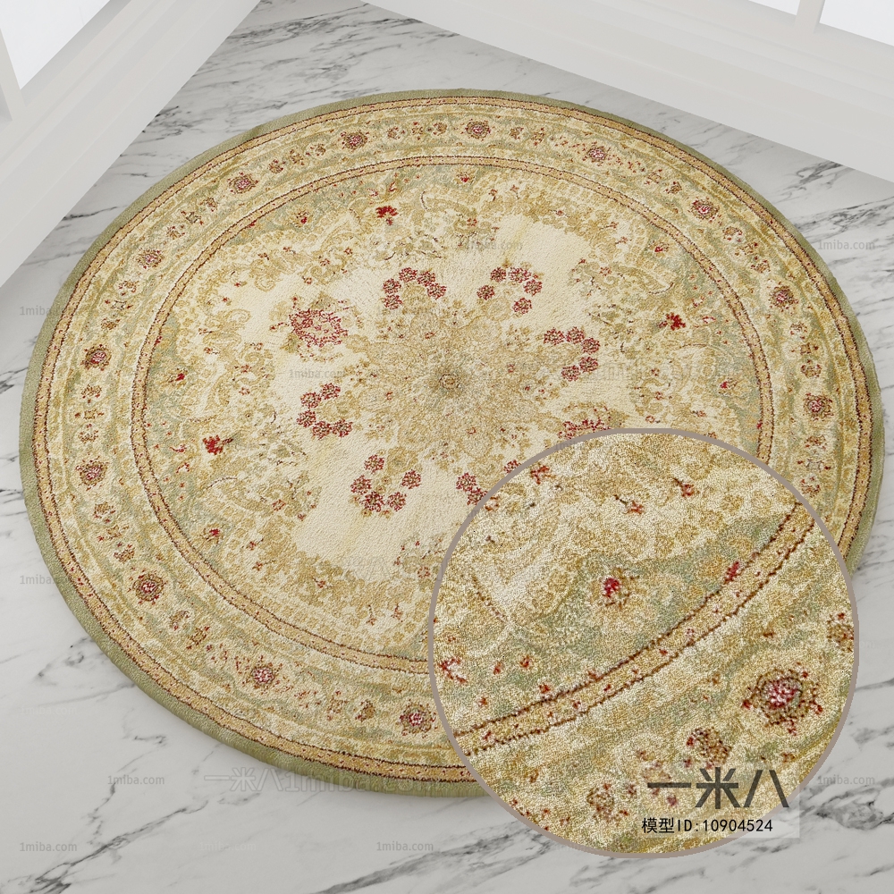 圆形古典欧式花纹地毯 (39)