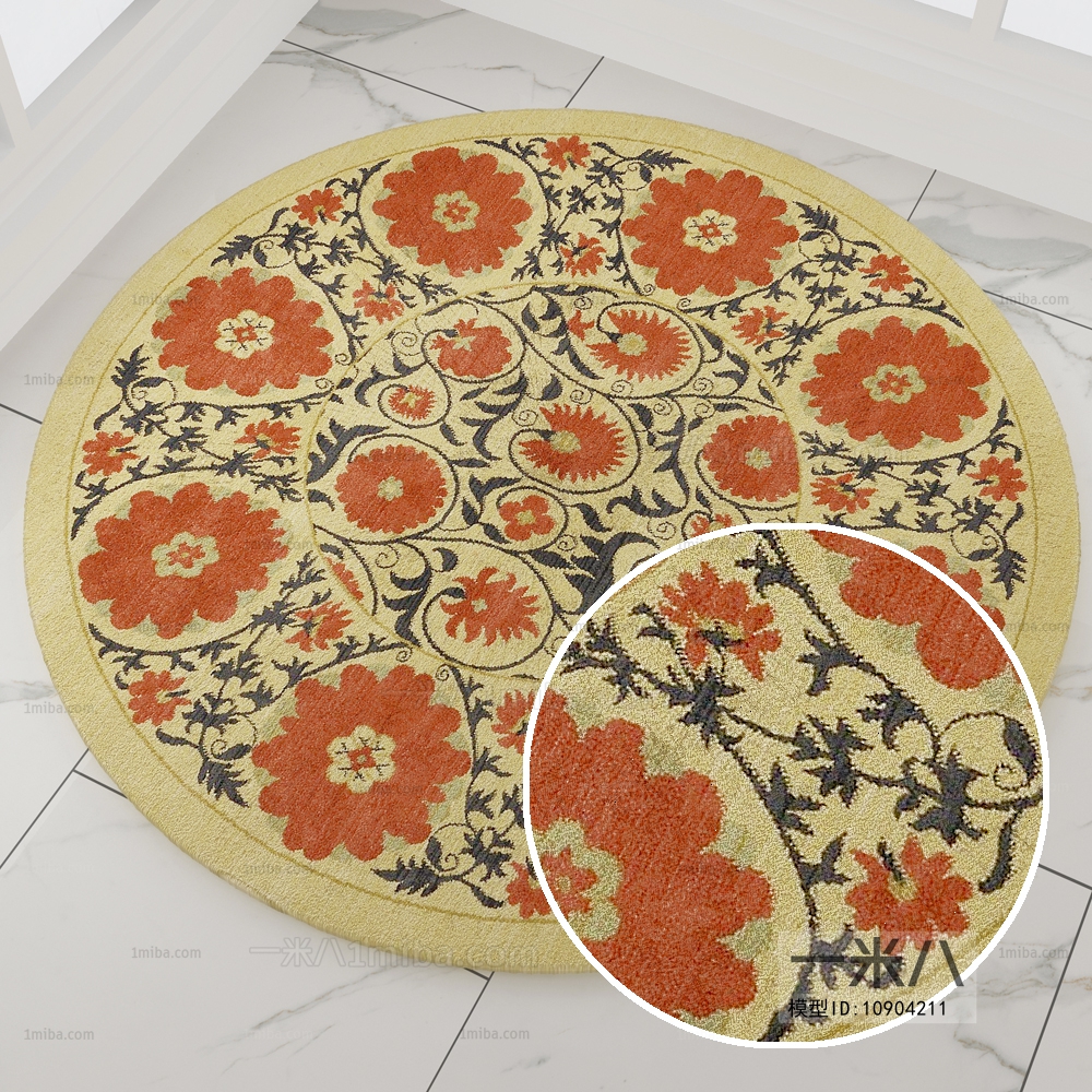 圆形古典欧式花纹地毯 (27)