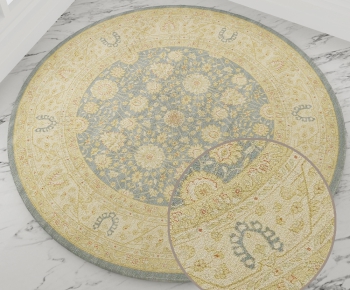 圆形古典欧式花纹地毯 (47)-ID:868865722
