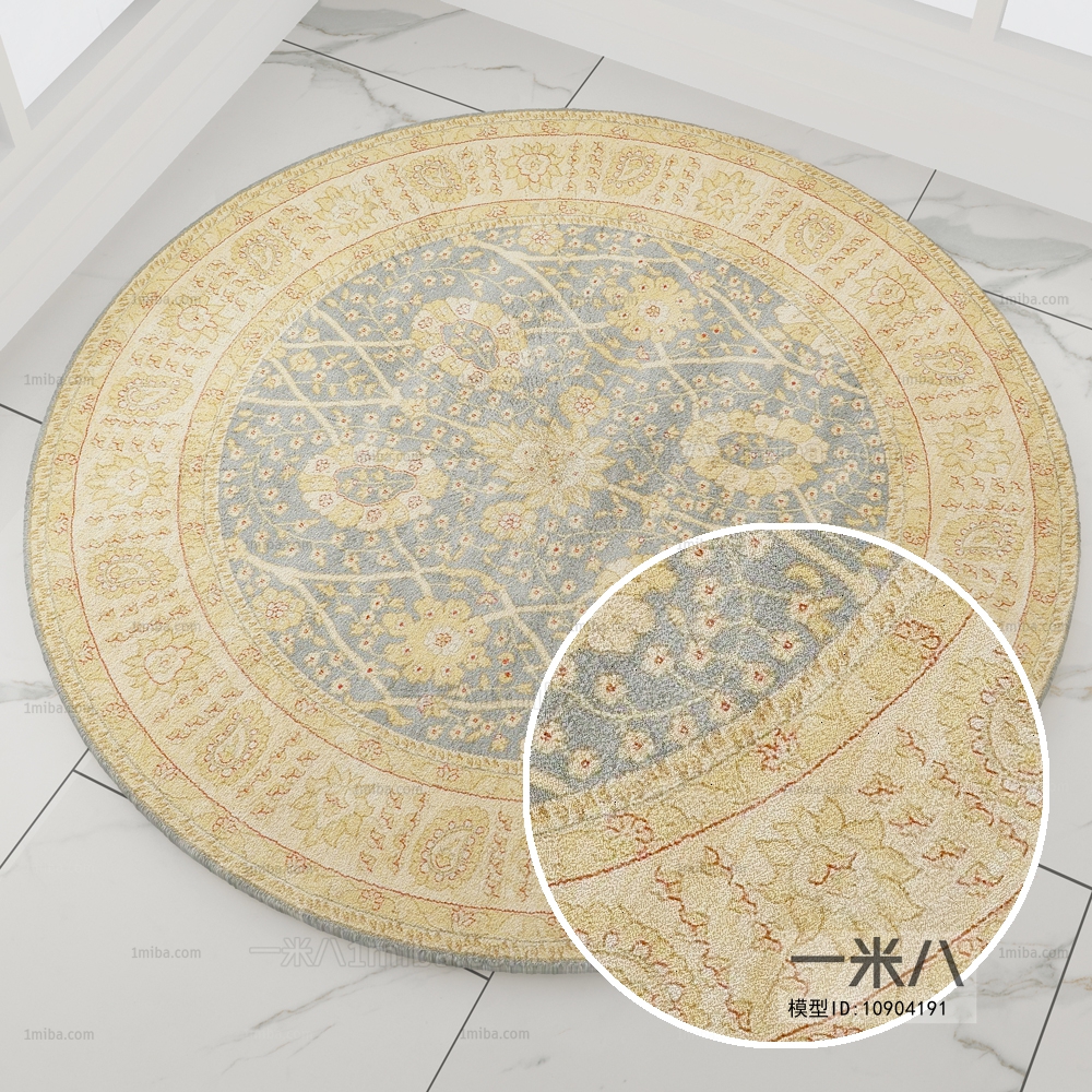 圆形古典欧式花纹地毯 (15)