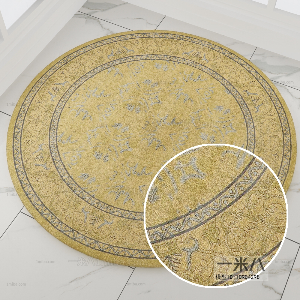 圆形古典欧式花纹地毯 (22)