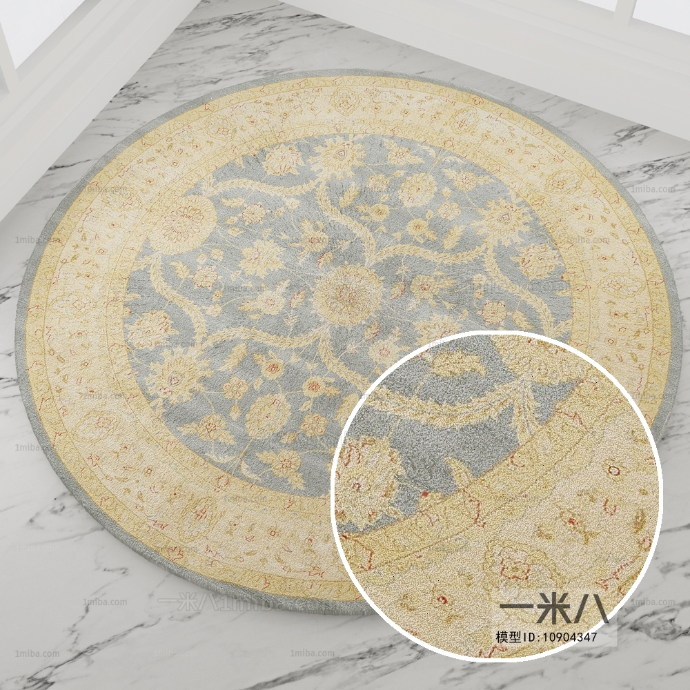 圆形古典欧式花纹地毯 (6)
