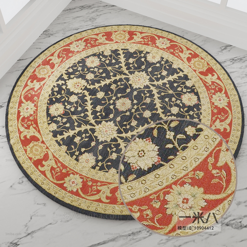 圆形古典欧式花纹地毯 (51)