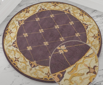 圆形古典欧式花纹地毯 (63)-ID:803542288