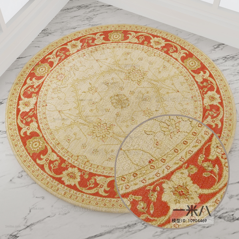 圆形古典欧式花纹地毯 (44)