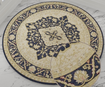 圆形古典欧式花纹地毯 (37)-ID:580327956