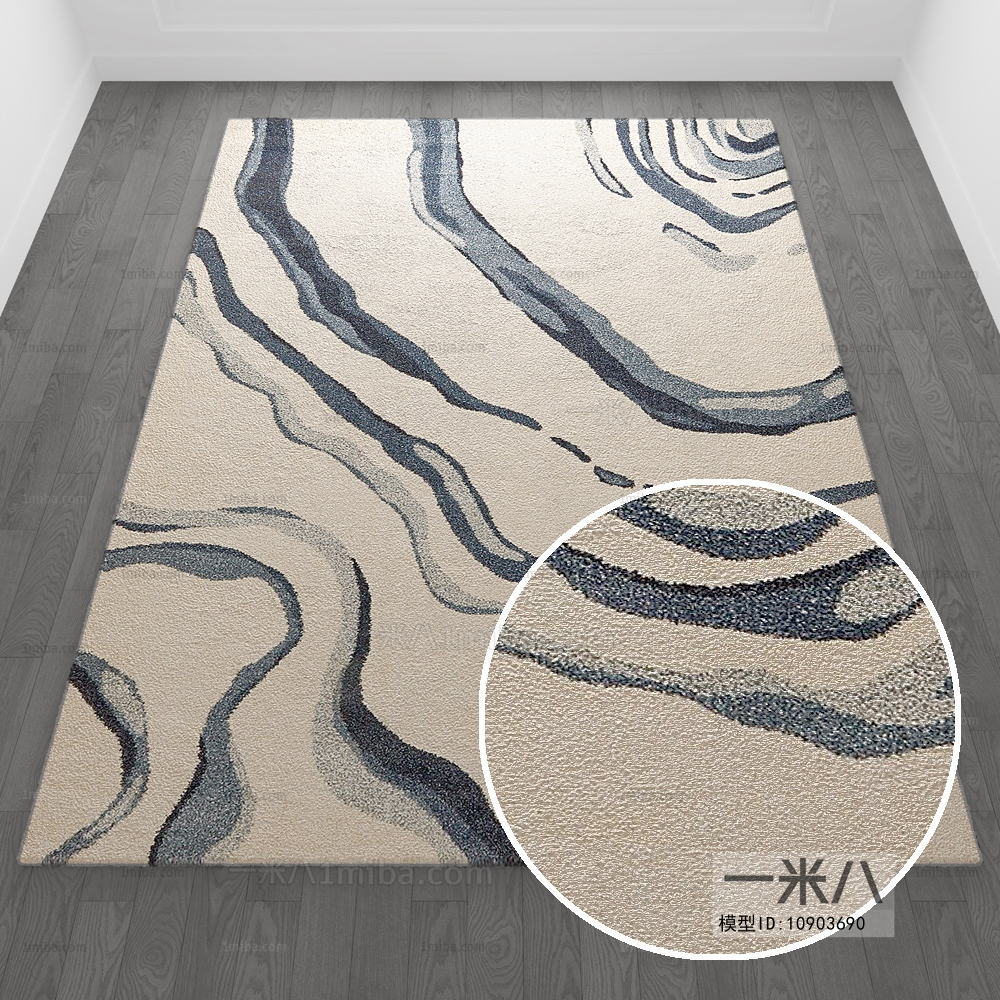 北欧现代简约风格方形地毯 (31)