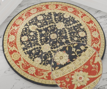 圆形古典欧式花纹地毯 (51)-ID:493017336