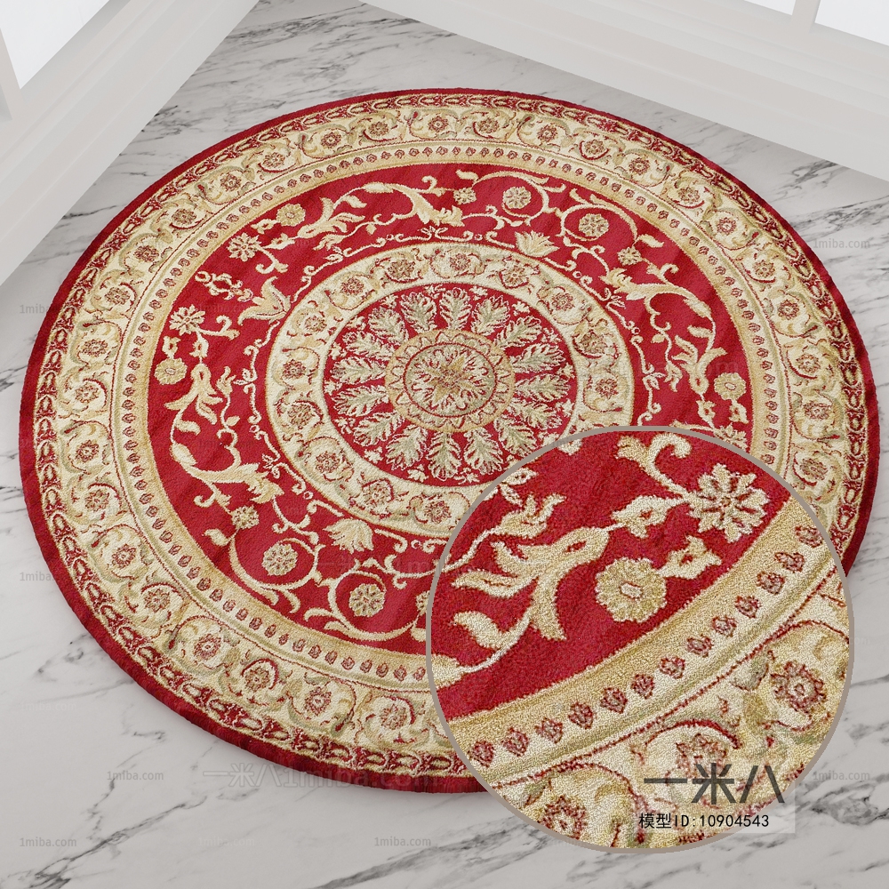 圆形古典欧式花纹地毯 (41)