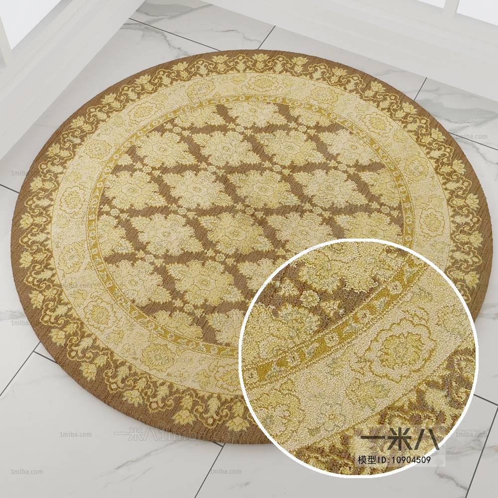 圆形古典欧式花纹地毯 (29)