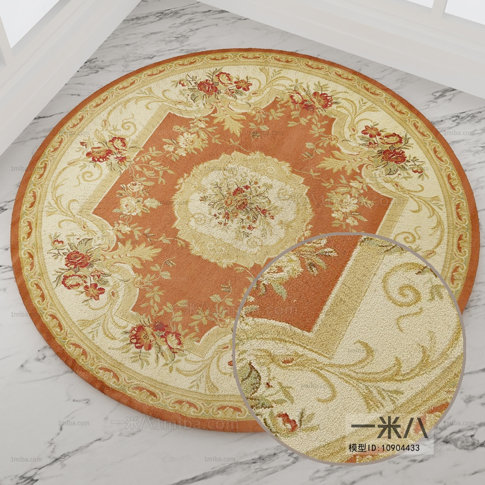 圆形古典欧式花纹地毯 (59)