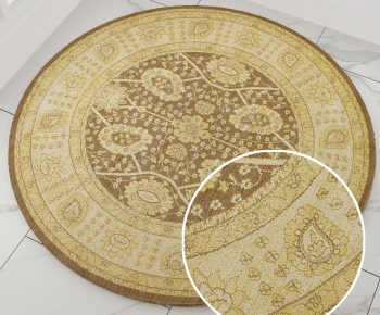 圆形古典欧式花纹地毯 (32)-ID:128131837