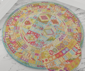 圆形花纹地毯 ()-ID:521018642