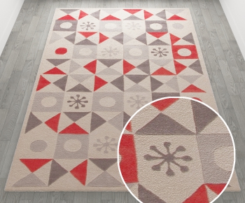 现代方形地毯-ID:518614934