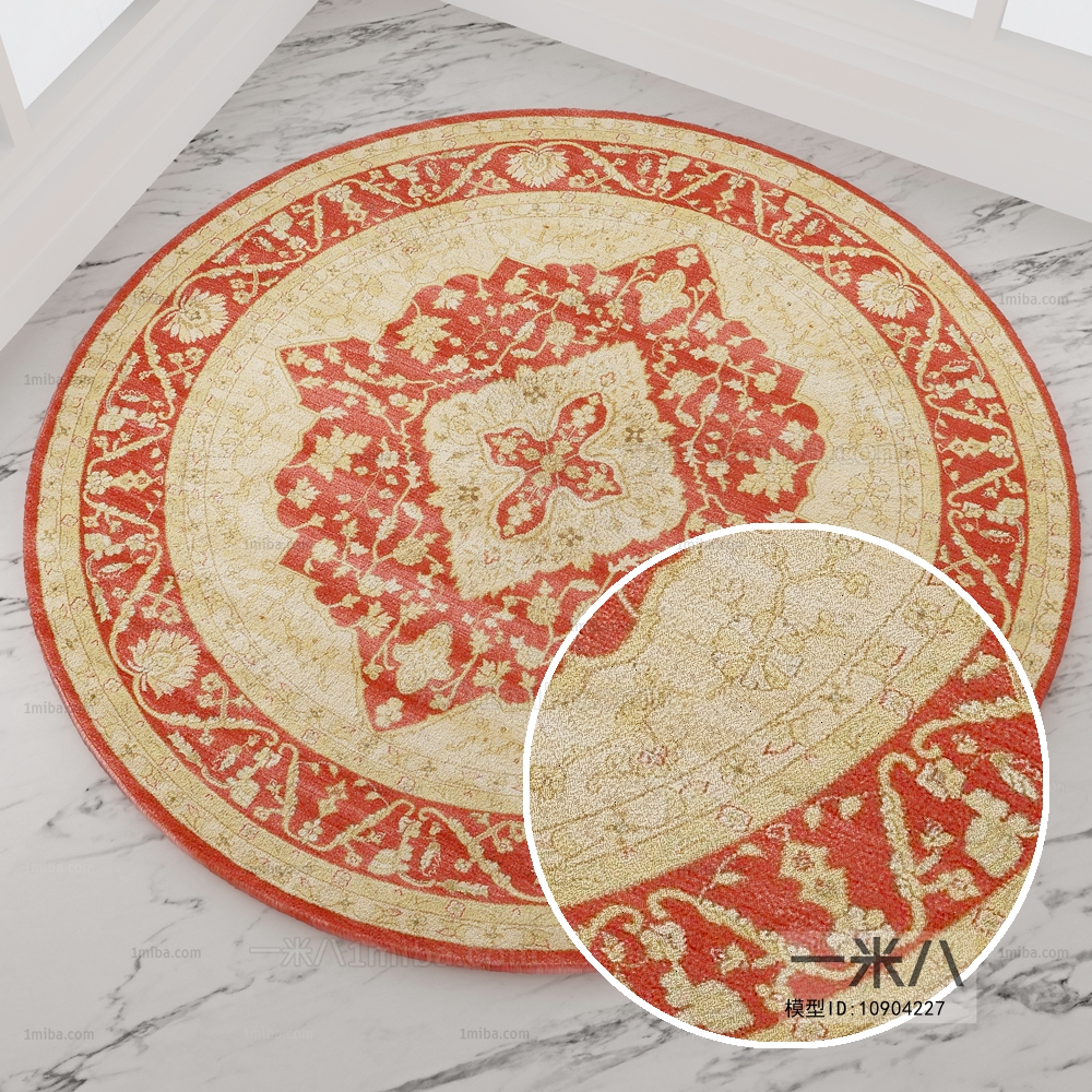 圆形古典欧式花纹地毯 (7)