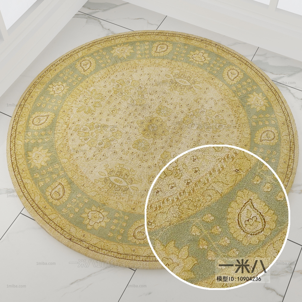 圆形古典欧式花纹地毯 (34)