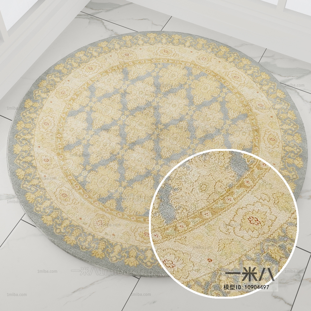 圆形古典欧式花纹地毯 (3)