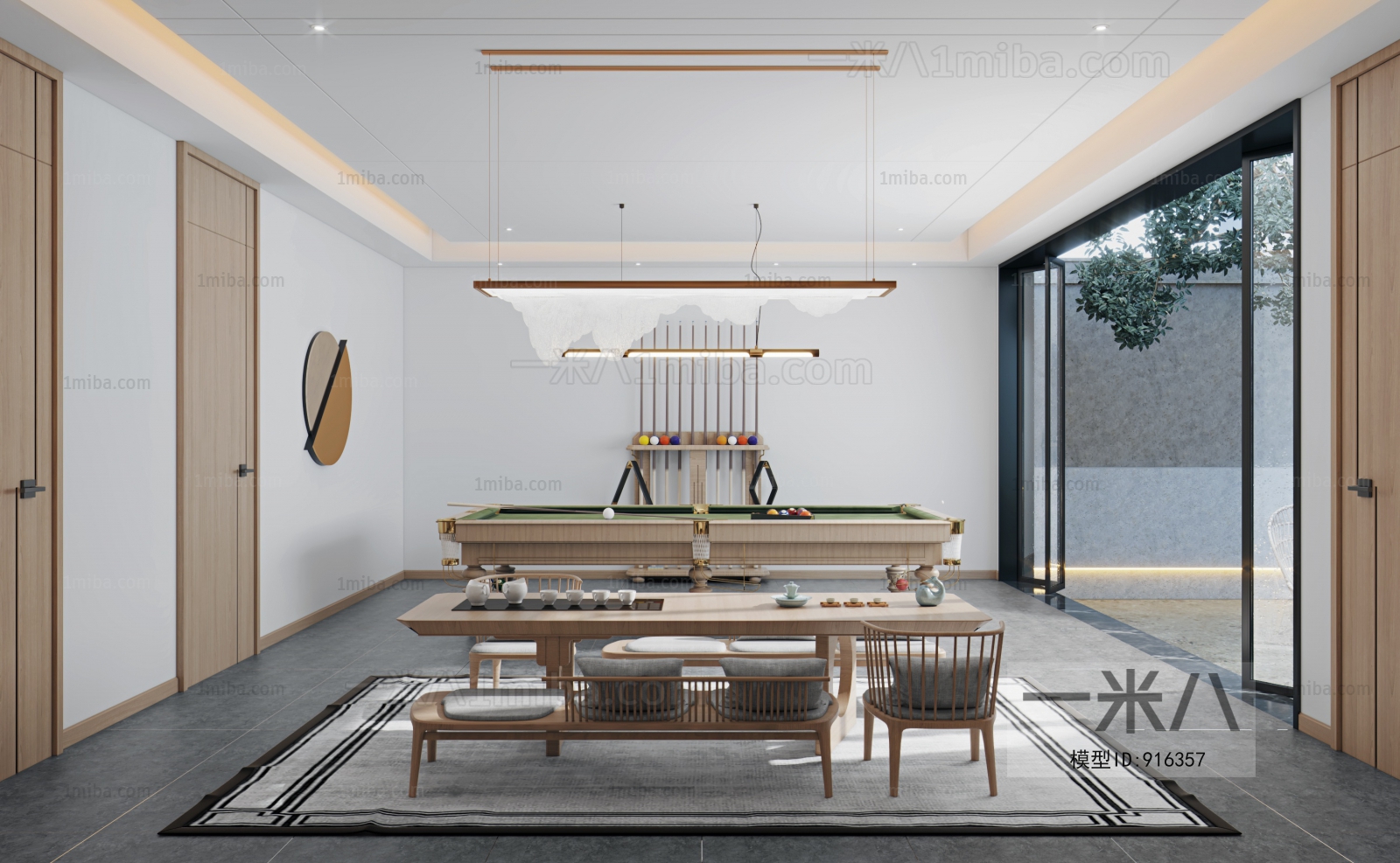 New Chinese Style Billiards Room