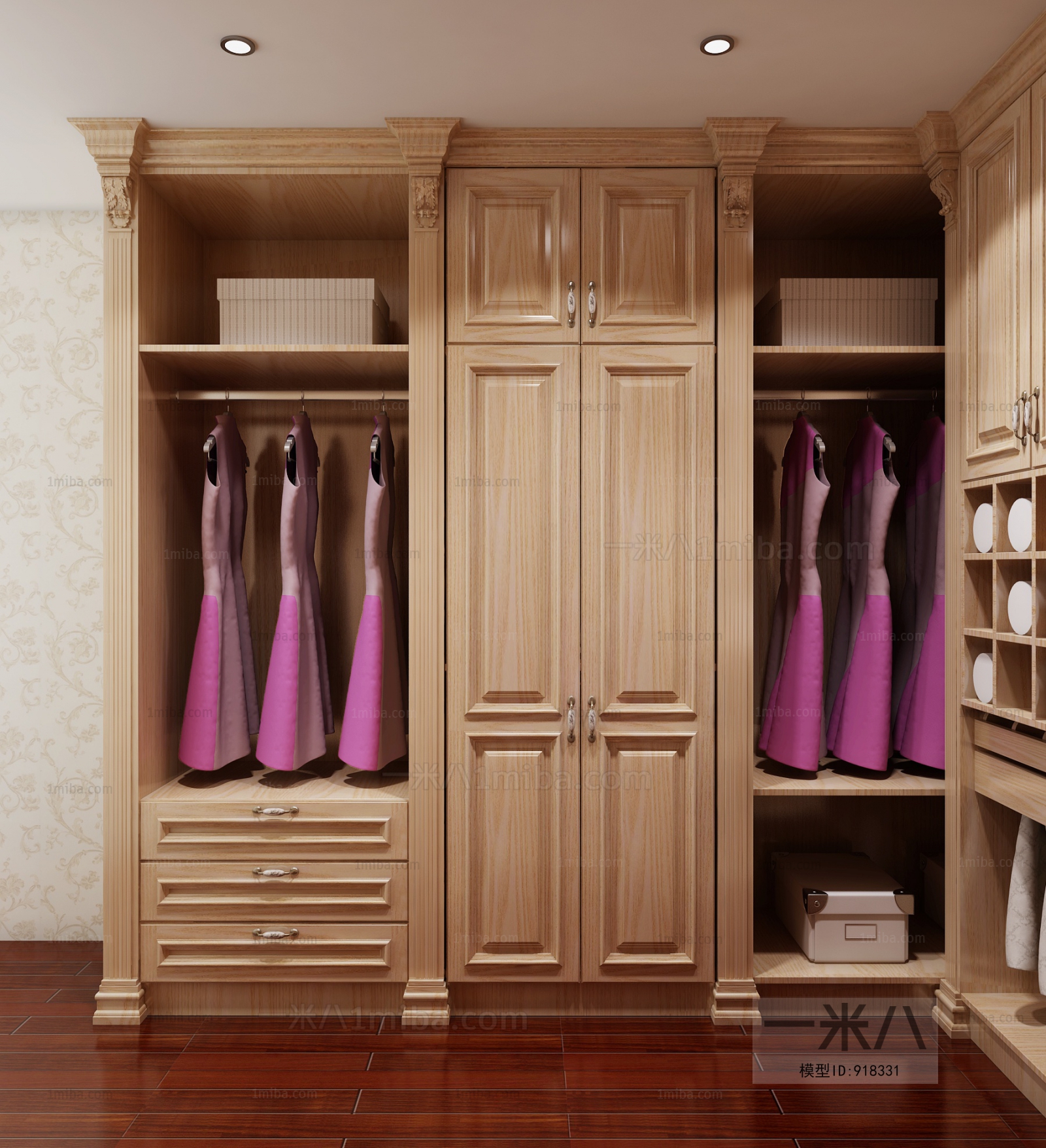 New Classical Style Clothes Storage Area