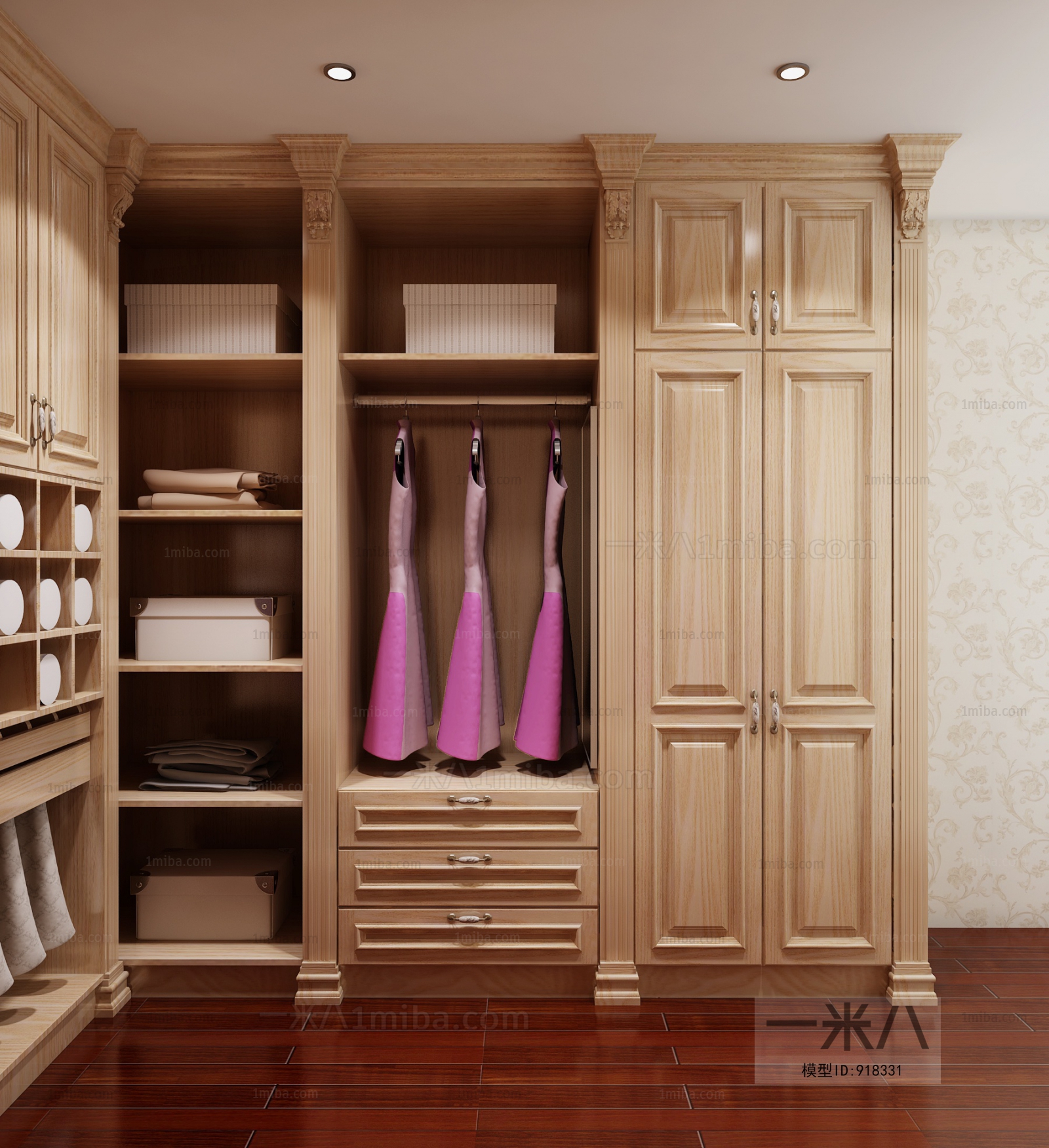 New Classical Style Clothes Storage Area