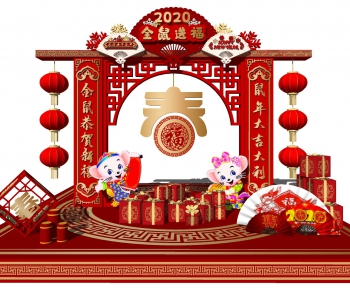 新中式春节舞台美陈-ID:163185786