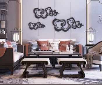 New Chinese Style Sofa Combination-ID:660244744