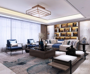 New Chinese Style A Living Room-ID:760015177
