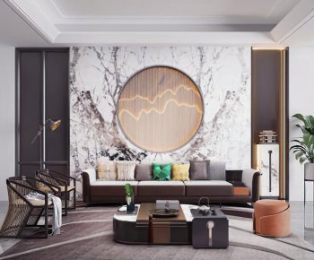 New Chinese Style A Living Room-ID:590352692