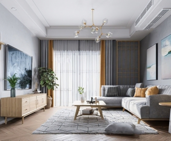 Nordic Style A Living Room-ID:615596265