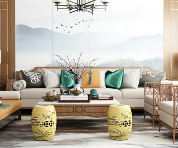 New Chinese Style Sofa Combination-ID:140972458