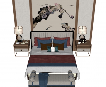 New Chinese Style Double Bed-ID:624340427