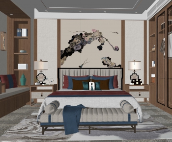New Chinese Style Bedroom-ID:529122673