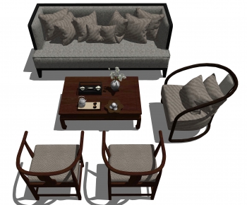 新中式组合沙发茶几-ID:416879645
