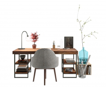 Nordic Style Computer Desk And Chair-ID:681895614