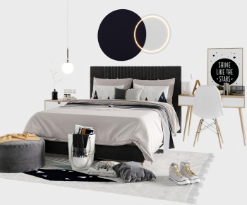 Nordic Style Double Bed-ID:674078782