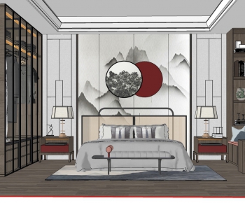 New Chinese Style Bedroom-ID:463388511